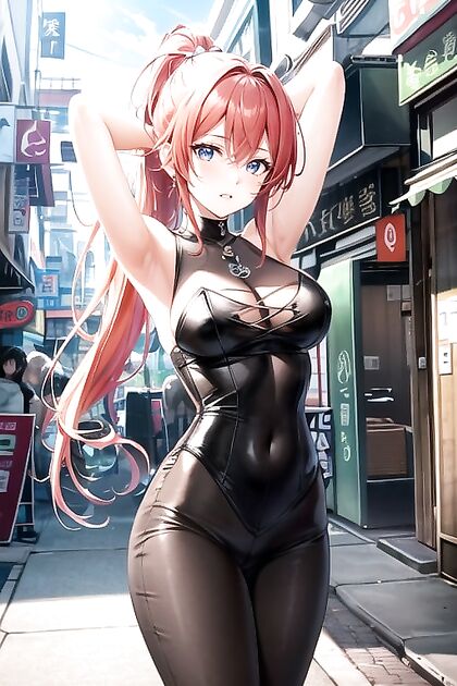 Horny Chick with Massive Thighs and Pink Eyes in steamy Hentai Action