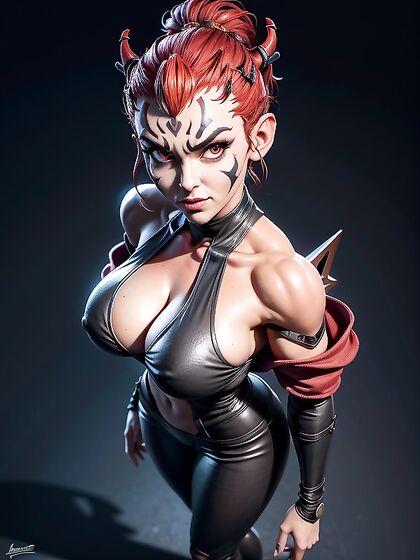 voluptuous Babe with Red Eyes Enjoying Intense 3D Hentai Pleasure