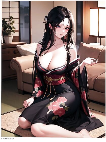 Pale-Skinned Beauty in Traditional Kimono Seduces in HentaiErotic Fantasy