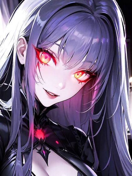 Vampire With Glowing Eyes Seduces in Intense Hentai Close-Up Action