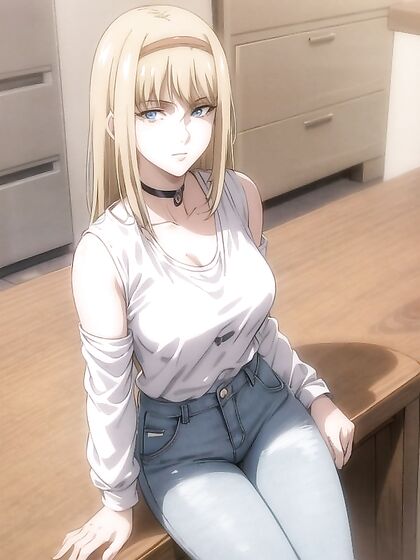 90s Styled Long Sleeve Blouse Fetish in Steamy Hentai AI Image