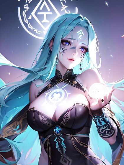 Mystical Orbs Glow as She Prepares to Cast an Ancient Spell in hentai Action
