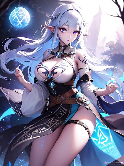 Nighttime Pleasures in a Sacred Grove: Front View Hentai Delights