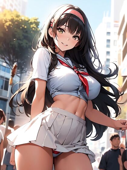 Sunny with Light Brown Skin Rocks the Hair Band Scene in Steamy Hentai Action