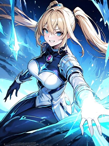 Ice Mage in frost cave, thick lines pigtails, World of Warcraft style hentai pleasure