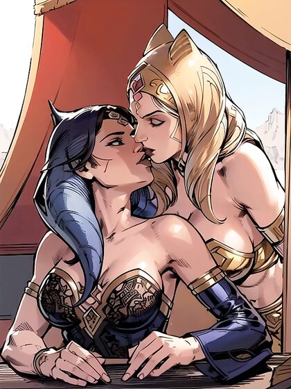 Fit Girl 18+s Lock Lips in Intense Comic Book Style Hentai Kisses