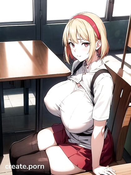 Blonde Teen 18+ in Thigh-High Socks and Skirt Tempts You in Seductive Hentai Action