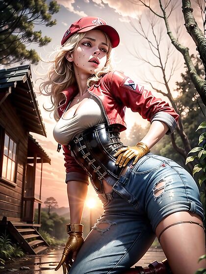 Messy-Haired Babe in Corset and Jeans Shorts for Steamy Hentai Action