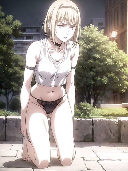 Girl 18+ with Bobcut Shows Her Ass in Oversized T-Shirt for Steamy Hentai Action
