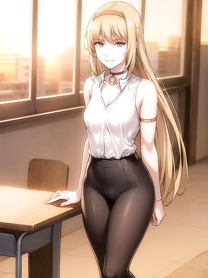 Teacher in Office Shirt Seduces at Sunset for Steamy Hentai Pleasure