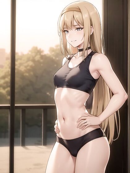 Sunset Silhouettes: Seductive Dance Moves in a Sporty Bra for Steamy Hentai Action