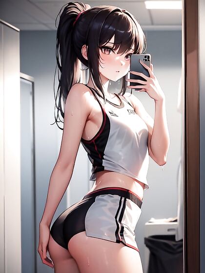 Sweaty Sex in the Changing Room Captured on Phone for Horny Hentai Fun