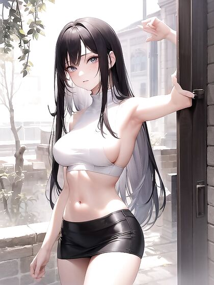 Large Breasted Beauty in Mini Skirt Takes OnExciting Hentai Adventures