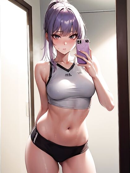 Small Breasts in Loose Basketball Shirt Captured in Sexy Hentai Photoshoot