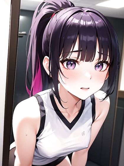 Soft Pastel Basketball Action Reflected in a Large Frameless Mirror Hentai