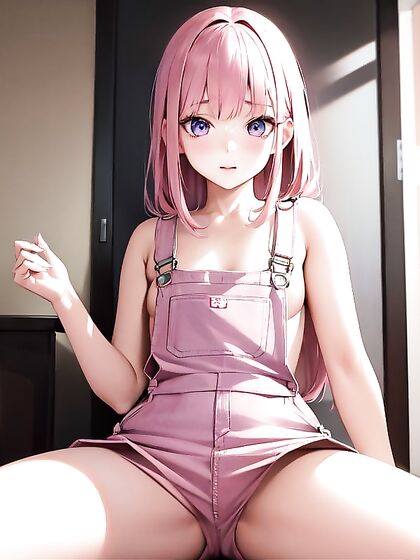 Naked Girl 18+ in Pink Overalls Takes On Fiery Hentai Adventures