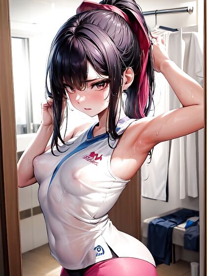 Changing Rooms: Captivating Selfies in Front of a Massive Mirror Hentai Scene