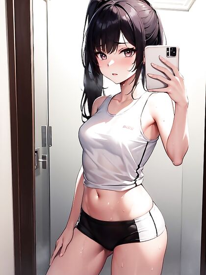 Teen 18+ with Ponytail Takes Sexy Selfies in steamy Hentai Scene