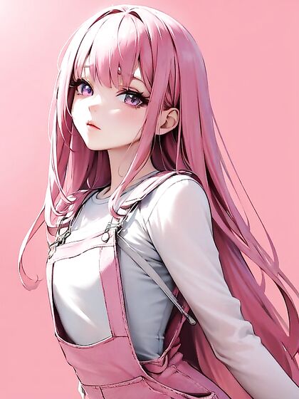 Sexy Pink Overall Outfit in Mind-Blowing Hentai AI Image