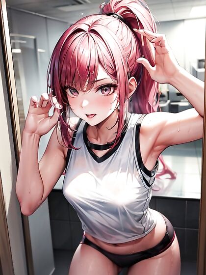Happy Face Holding Phone in Soft Pastel Hentai Pleasure