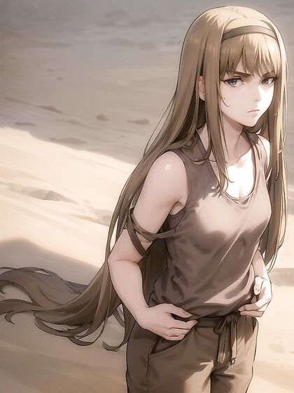 Gazing at You: Solo Performance in Brown Canvas Pants Hentai Seduction