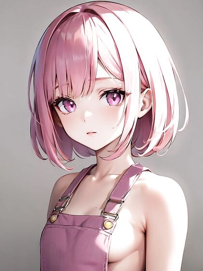 Naked Girl 18+ in Pink Overalls Enjoys Intense Hentai Pleasure