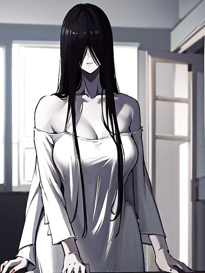 Sadako from Ringu Bound with Crossed Arms in Busty Hentai Action
