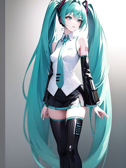 Hatsune Miku's Small Breasts Crossed in Arms for Steamy Hentai Action