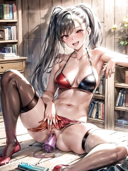 Cute Girl 18+ in Thigh-High Socks Gets naughty in the Study Room Hentai Scene