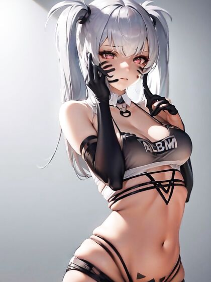 Alabama from Azur Lane Teases with Small Breasts and Sensual Face Touching Hentai Scenes