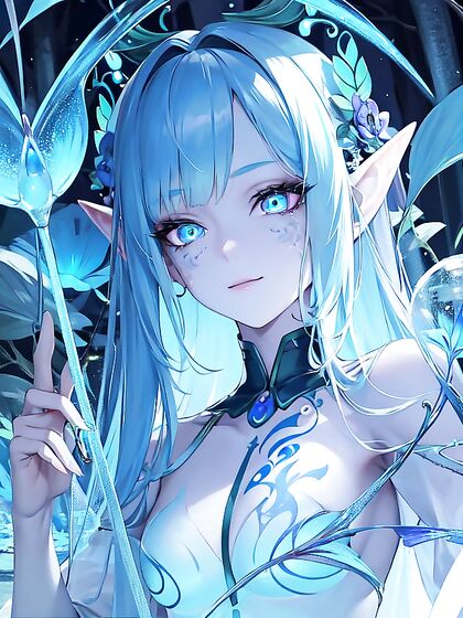 MysticalElf Seductively Smirks in Alluring Hentai Fantasy Scene