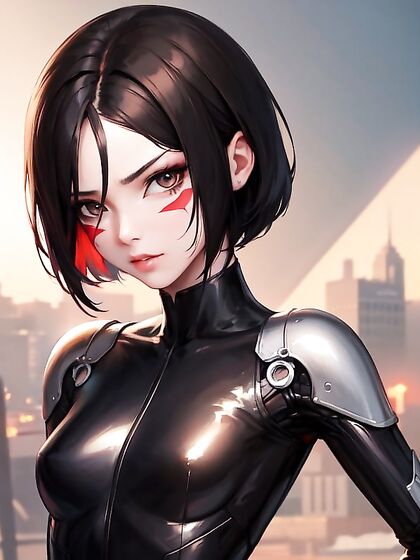 Gally from Alita: Battle Angel Teases with Small Breasts and Facial Caresses