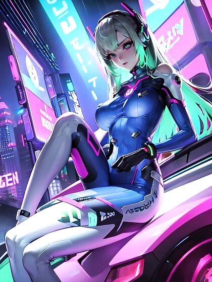 Neon-City Sexcapades: Crowded Futuristic Streets with Hovercar Temptations