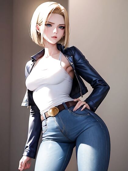 Android 18 Shows Off Her Tiny 18+ Tits in Steamy Hentai Action