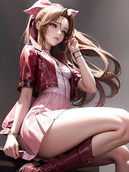 Aerith from Final Fantasy Pleasured in Small-Breasted Hentai Ecstasy