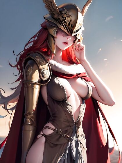 Malenia from Elden Ring Teases Her Small Breasts While Touching Your Face in Steamy Hentai AI Action