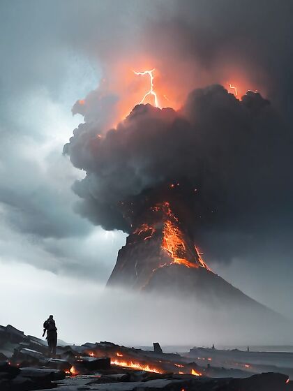 Lightning Strikes Illuminate the Panoramic Scene with an Oppressively Erotic Atmosphere