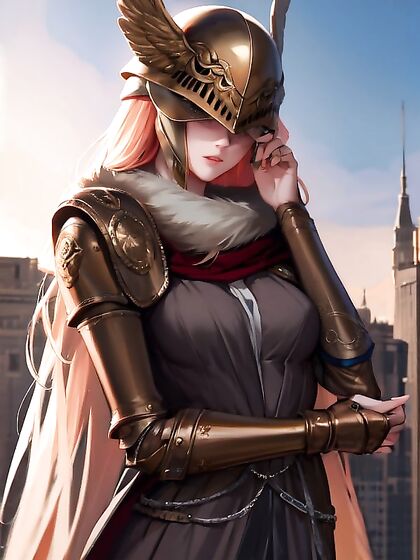 Malenia from Elden Ring Teases with Small Breasts and Seductive Facial Strokes