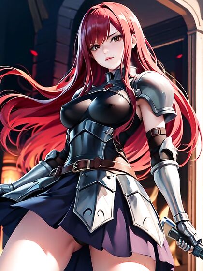 Erza from Fairy Tail Enjoying Intense Pleasure Despite Small Breasts