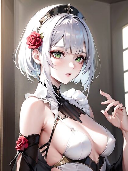 Noelle from Genshin Impact Pleasures Her Small Breasts in Seductive Hentai Action