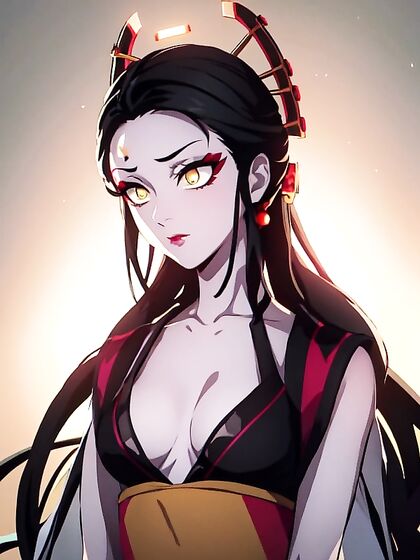 Daki from Demon Slayer Enjoying Intense Hentai Pleasure Despite Small Breasts