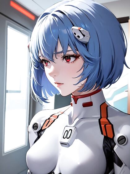 Ayanami Rei from Evangelion Pleasures Her Small Breasts in Seductive Hentai Scenes