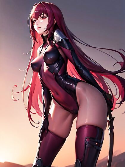 Scathach from Fate/Grand Order Enjoying Small Breasts in Steamy Hentai Scenes