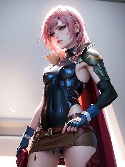 Lightning from Final Fantasy Enjoying Intense Hentai Pleasure Despite Small Breasts