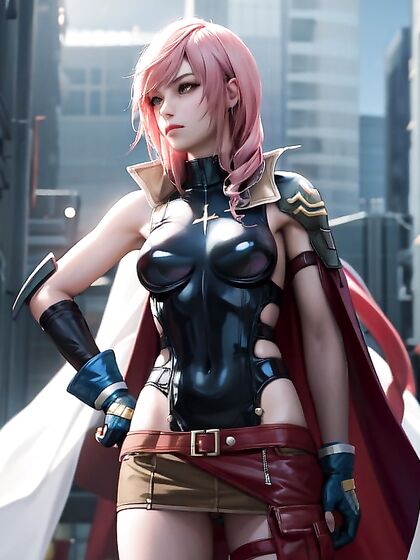 Lightning from Final Fantasy Enjoying Intense Hentai Pleasure Despite Small Breasts
