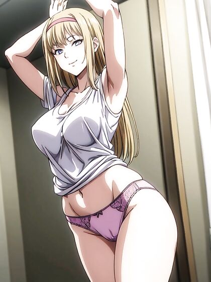 Cloth Rainbow Panties and Oversized T-Shirt in Seductive Hentai Scenes