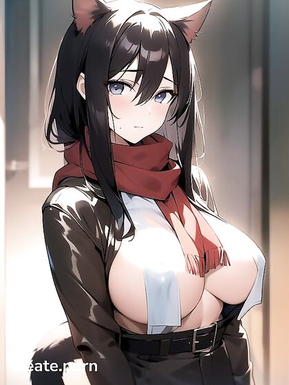 Fit Cat Girl 18+ with Massive Breasts Teased in Seductive Hentai Action