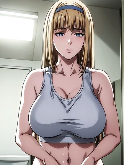 Huge-Assed Beauty in Sports Bra Takes On Solo Hentai Action