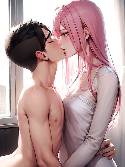 Girl 18+s in Cute Dresses Kissing Passionately in Happy Hentai Scenes