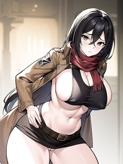 Mikasa Ackerman's Huge Breasts Go Commando in steamy Hentai Scenes